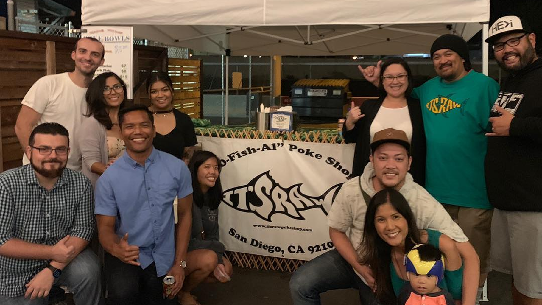 Seasonal spicy poke bowl tasting and OB merchandise showcase